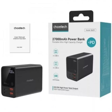Choetech B635 27000mAh USB-C PD3.0 Portable Laptop Power Bank with 222.5W Output