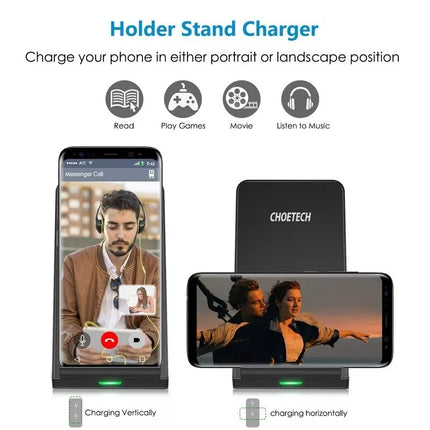 CHOETECH MIX00087 (T524S+T511S) Qi 10W/7.5W Fast Wireless Charging Stand and Pad