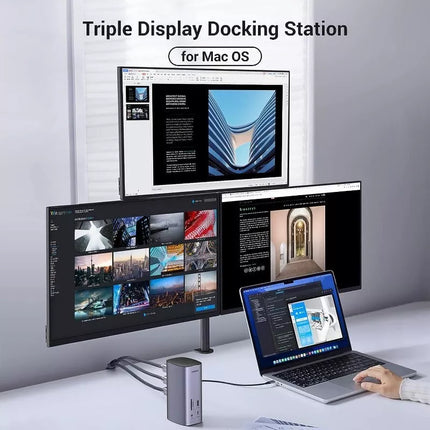 Ugreen 12-in-1 USB-C Docking Station Triple Display PD 100W for MacOS, Windows
