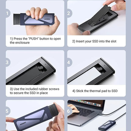 Ugreen M.2 PCIE NVMe SSD Enclosure with USB C to USB C Cable