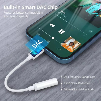 Choetech MFi Certified Lightning to 3.5mm AUX Headphone Audio Jack Adapter
