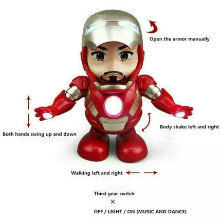 Iron Man Tony Stark Superhero Dancing Hero Action Figure Music and Light Toys