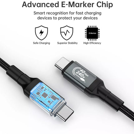 Choetech XCC-1040 USB-C to USB-C Cable USB4 40Gbps 5A 240W PD3.1 8K@60Hz 1.2M