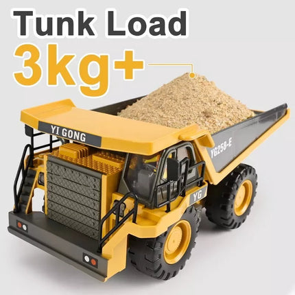 Yi Gong Toys 1:24 9CH 2.4G RC Construction Dump Truck Toy with Lights & Sounds