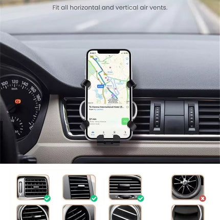 Ugreen Gravity Air Vent Car Phone Holder 360° Rotatable Fits 4.7" to 7" Phone